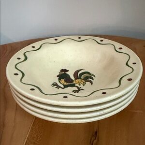 4 Vintage Poppytrail by Metlox CaliforniaProvincial Rooster Fruit Dessert Bowls
